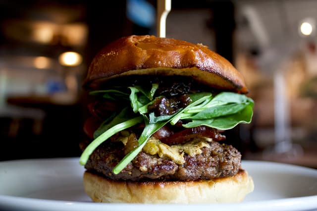 A handcrafted burger from The Auction House