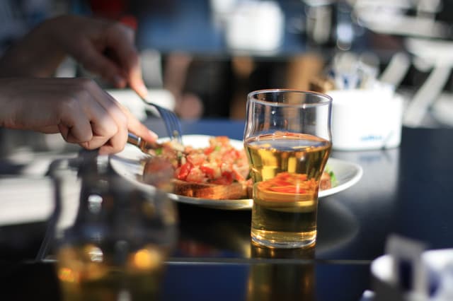 Food and a craft beer at The Auction House