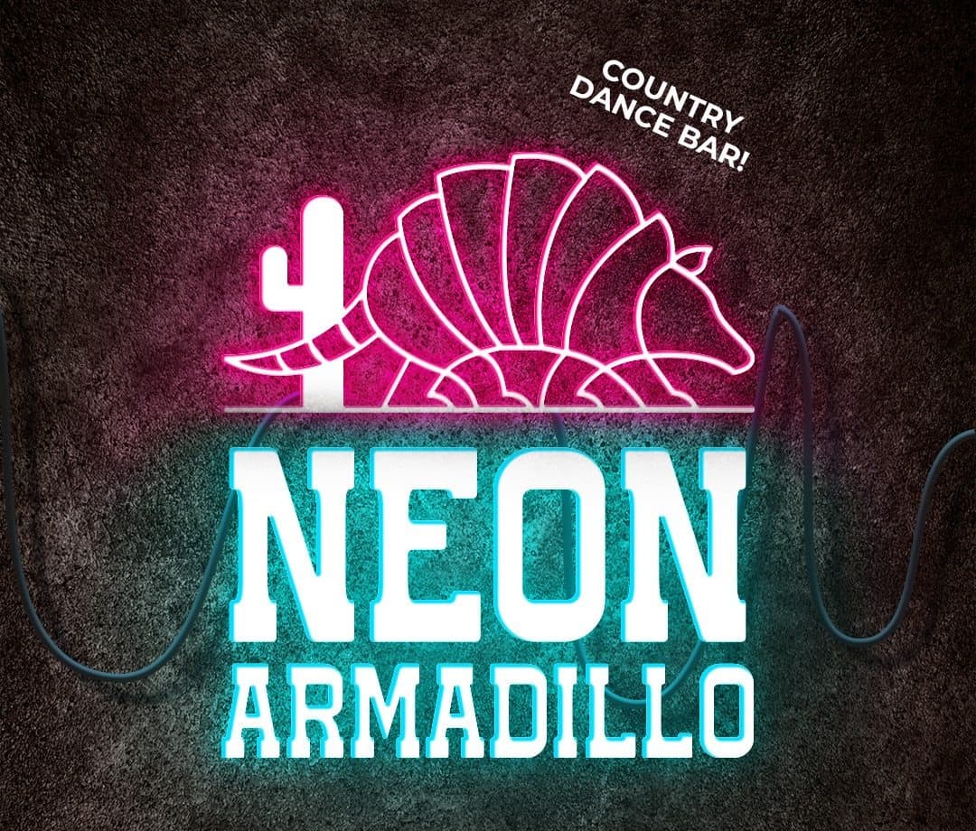 Official Neon Armadillo country dance bar artwork