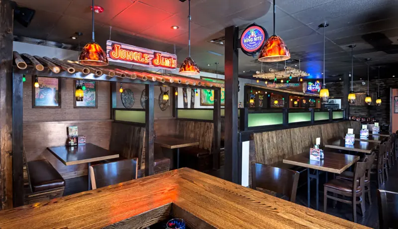 Jungle Jim's bar with green tile