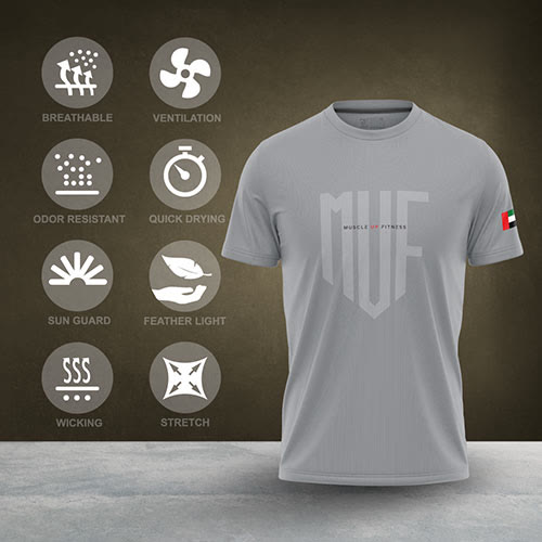 Muscle Up Fitness T-shirt, grey
