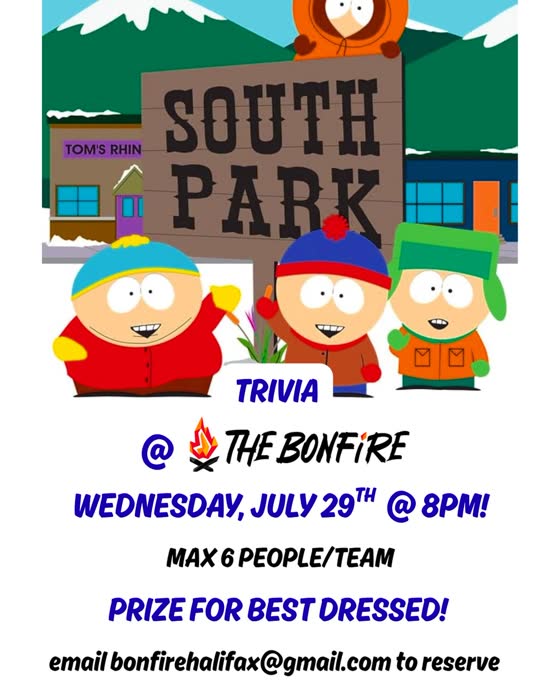 South Park trivia poster from @bonfirehalifax