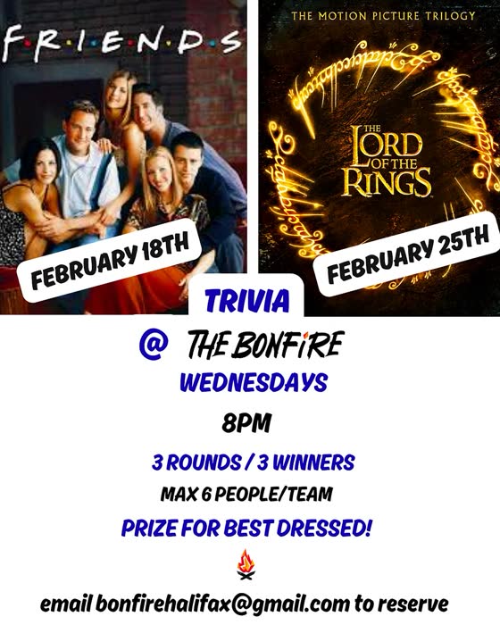 Friends & Lord of the Rings trivia poster